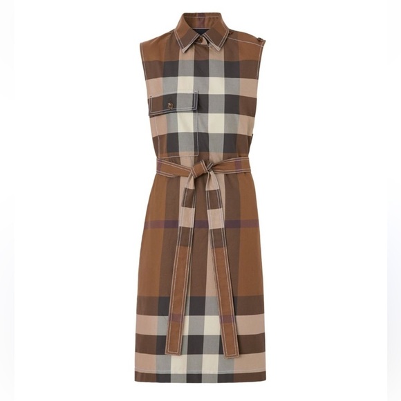 Authentic Burberry Nova Check Wrap Shift Dress Size US2 - Picture 2 of 16